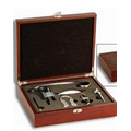 Rosewood Finish 5 Piece Wine Gift Set